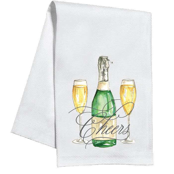 Cheers Champagne and Flutes Kitchen Towel
