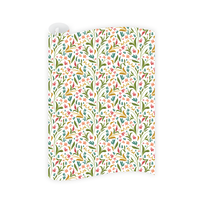 Folksy Floral Wrapping Paper Roll