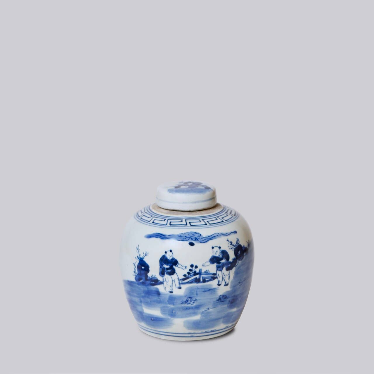 Playful Children Round Storage Jar