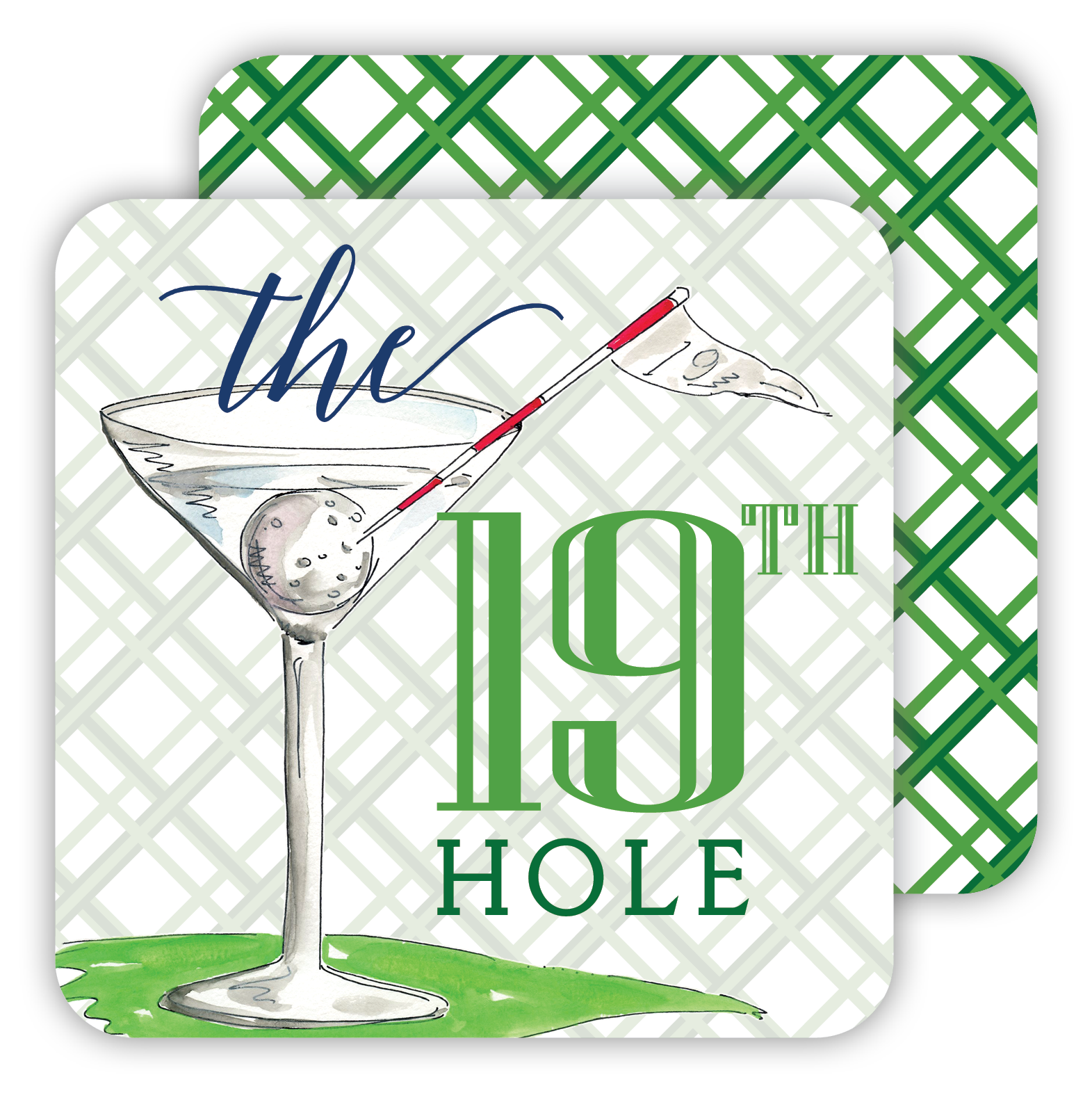 The 19th Hole Martini Glass Paper Coaster