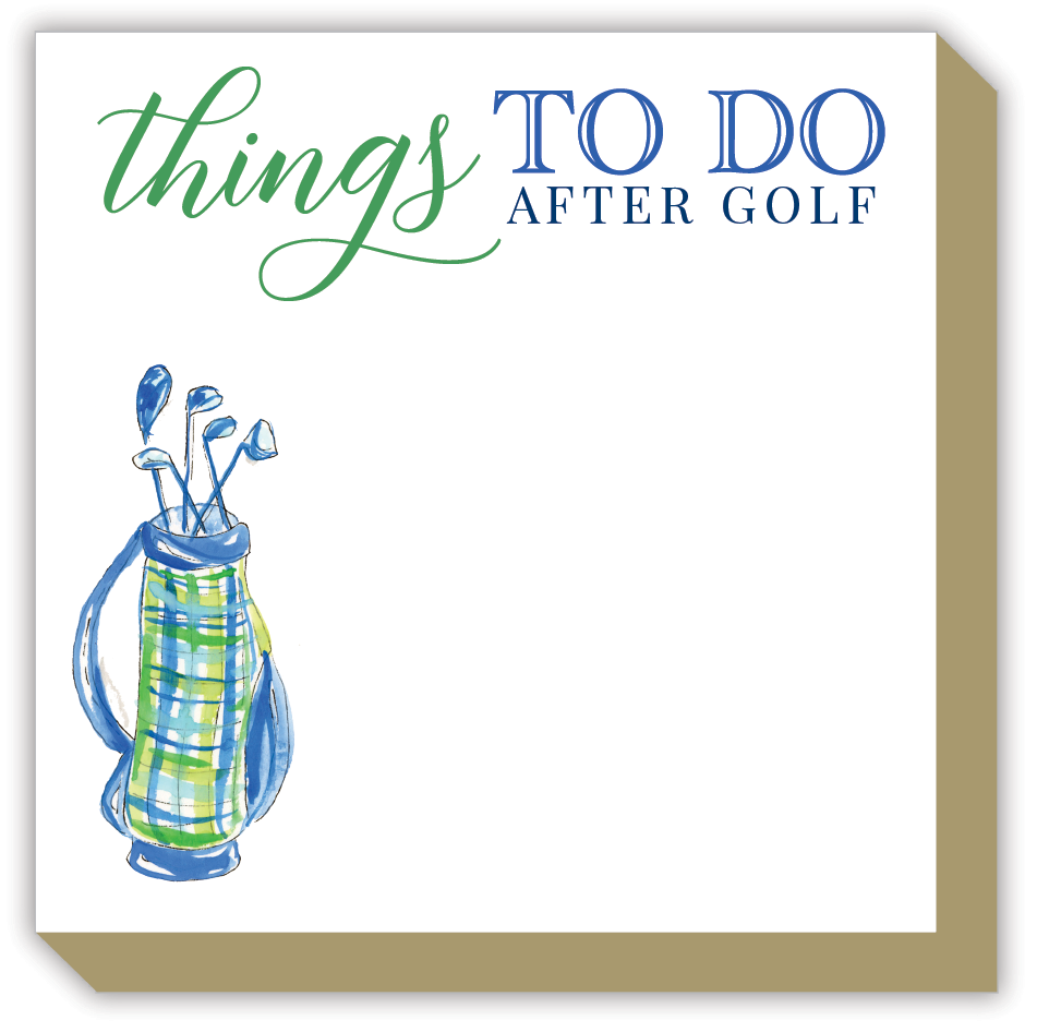 Things To Do After Golf Blue and Green Luxe Notepad