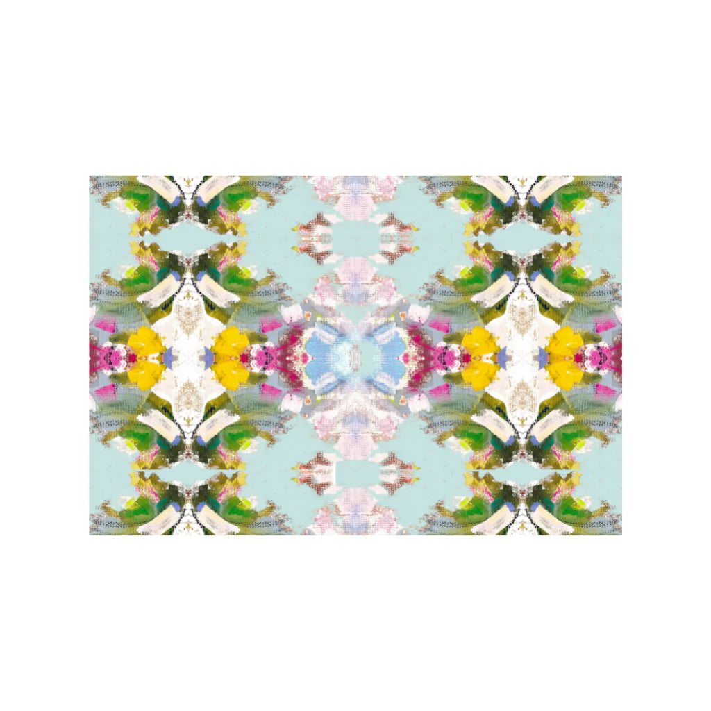 Poppy Blue Floor Mat 3' X 5' | Laura Park