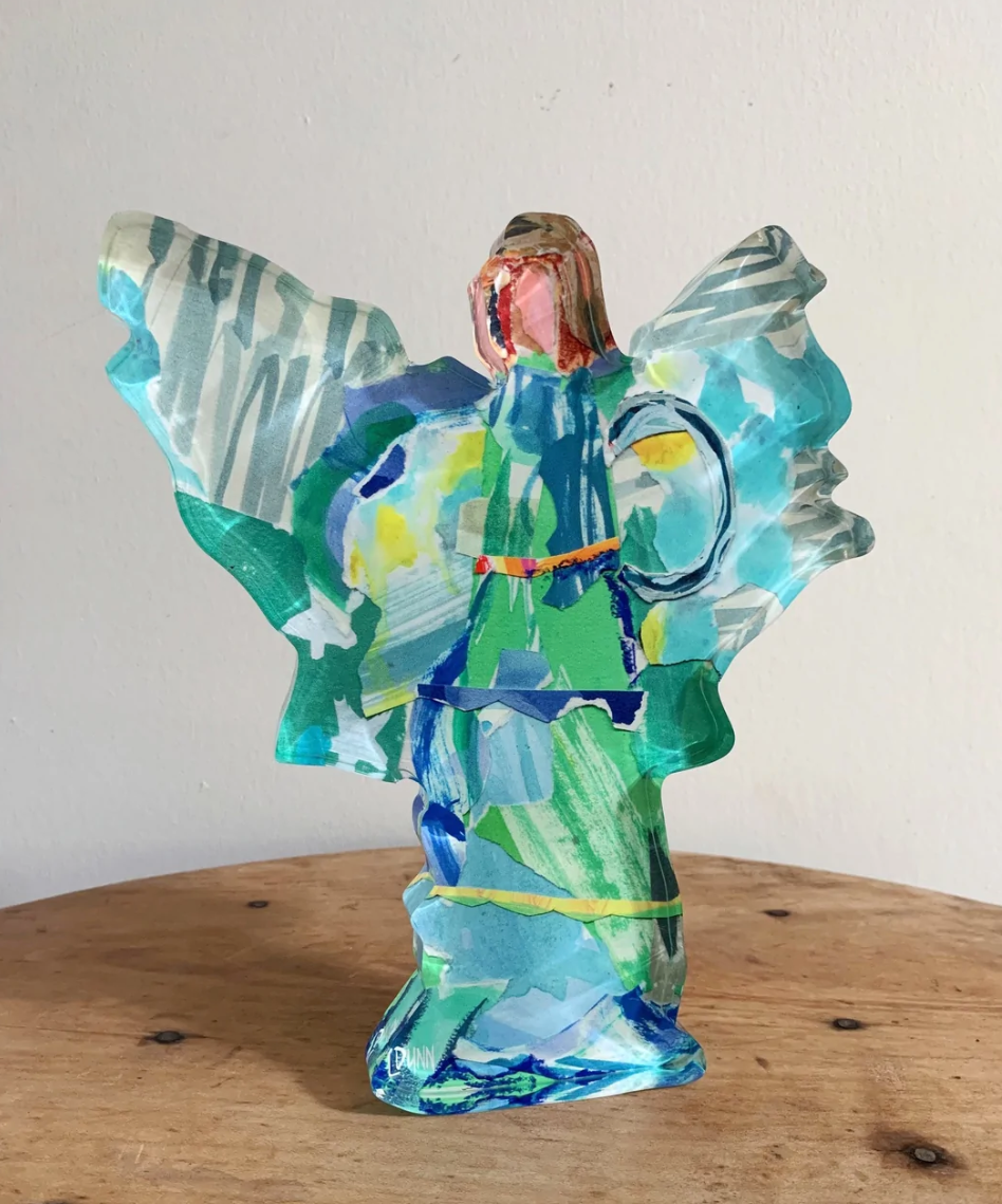Green Acrylic "Good News" Angel | Lauren Dunn