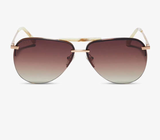 Tahoe Brushed Gold Brown Gradient Polarized Sunglasses | DIFF