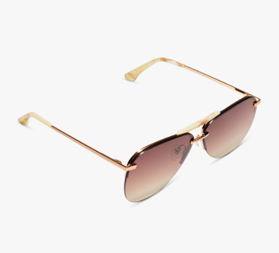 Tahoe Brushed Gold Brown Gradient Polarized Sunglasses | DIFF