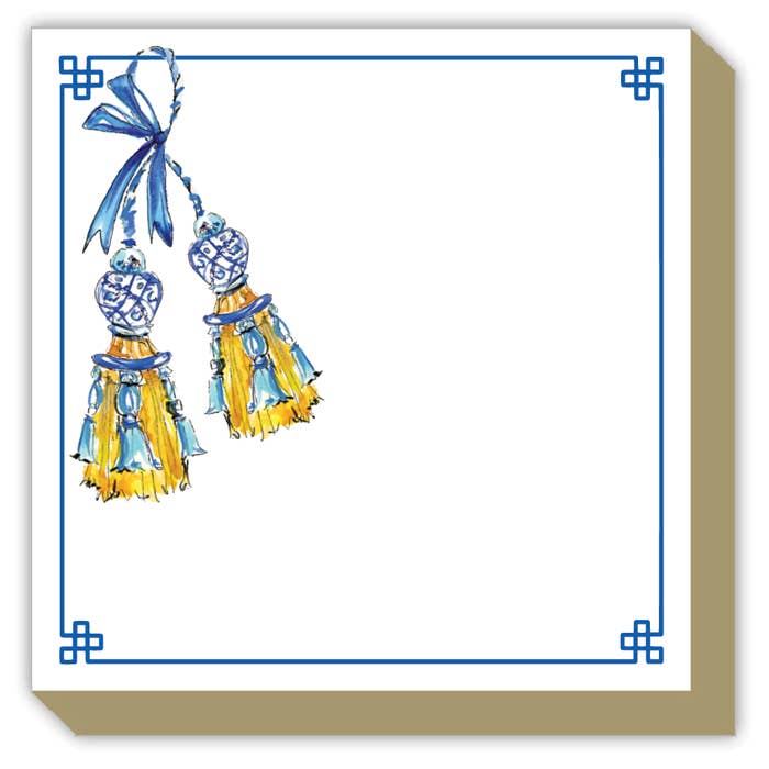 Handpainted Tassels Blue Luxe Pad