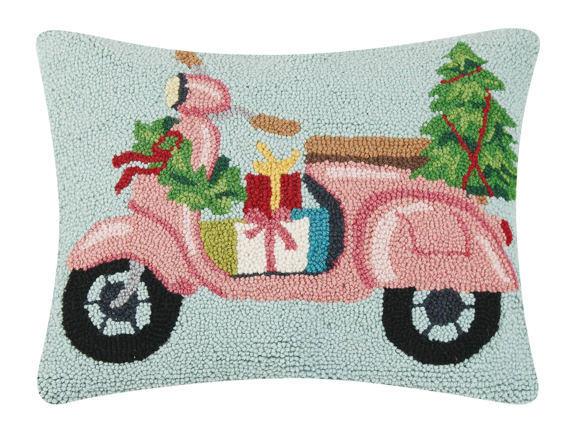 Christmas Pink Scooter Hook Pillow