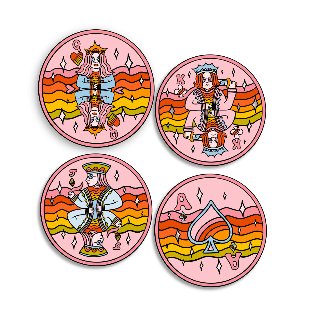Set of 4 Royal Flush Coasters
