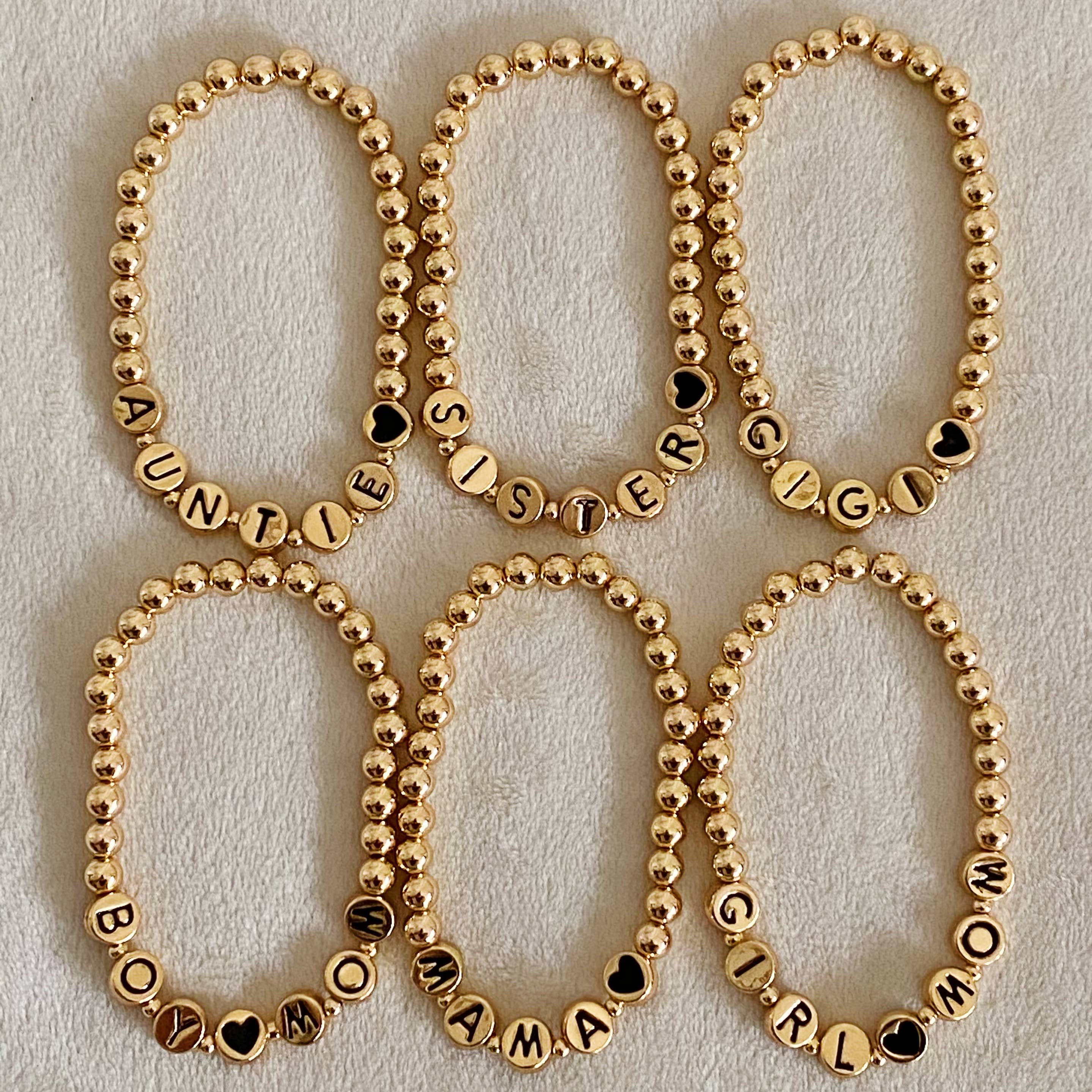 MAMA, GIGI, GIRL❤MOM, BOY❤MOM, SISTER, AUNTIE Bracelet