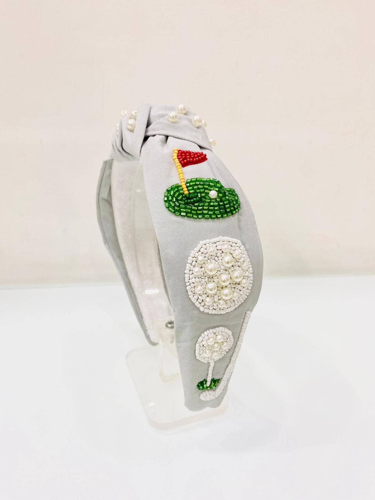 Golf Beaded Top Knot Headband