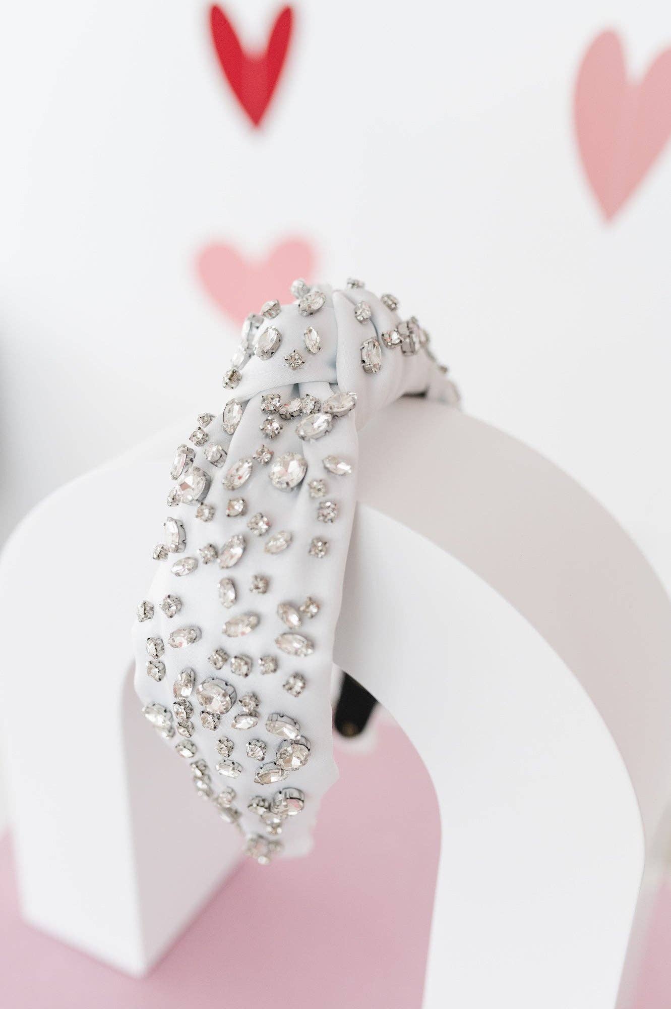 Crystal Dipped White Satin Headband