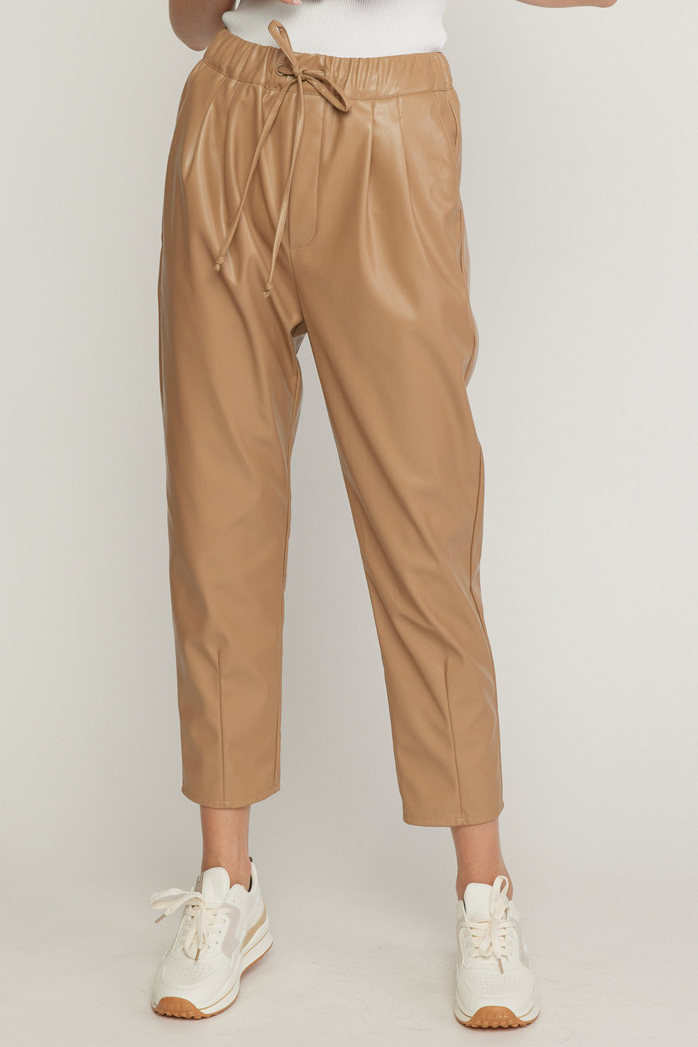 Nora Camel Leather Pants