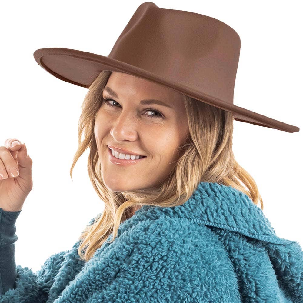 Brown Wide Brim Felt Hat