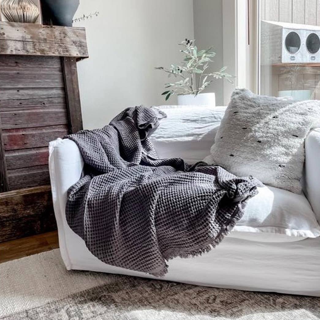 Waffle Soft Blanket - Charcoal