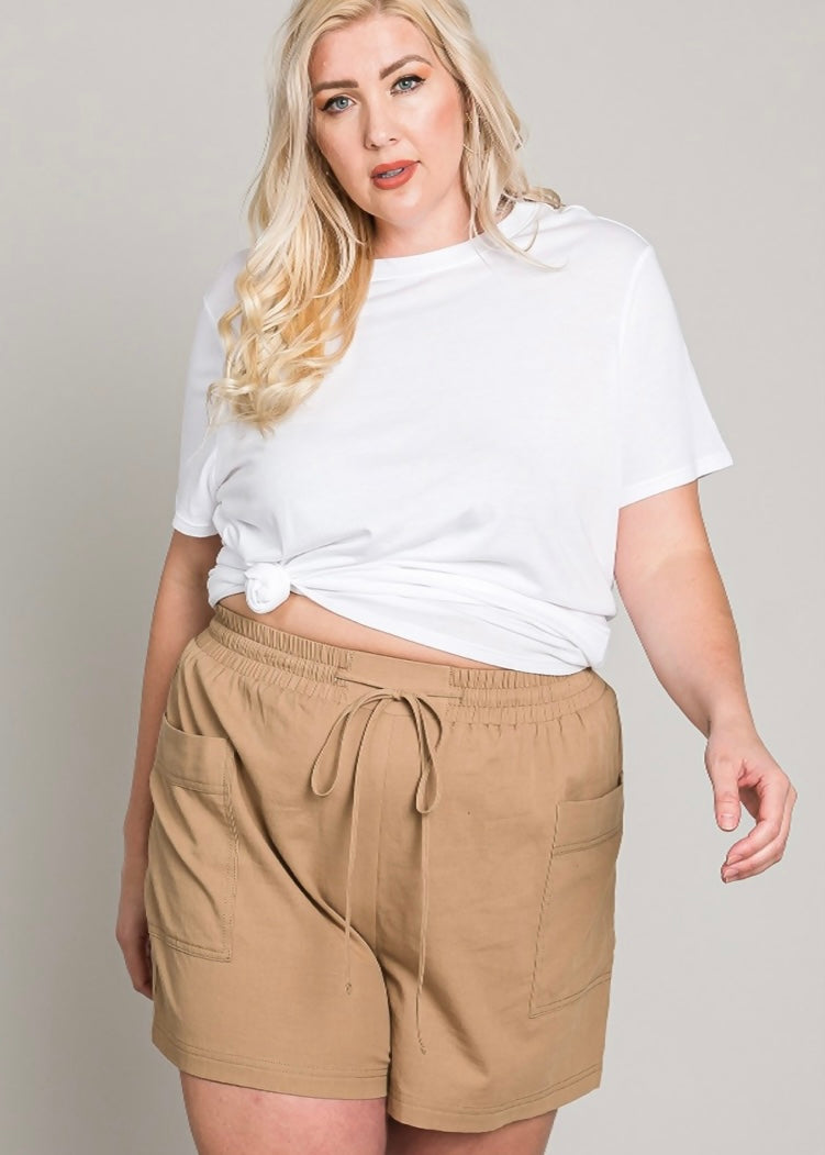 Plus Casual Taupe Shorts