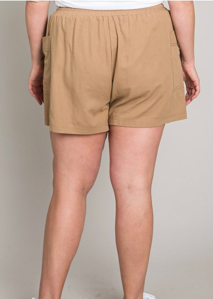 Plus Casual Taupe Shorts