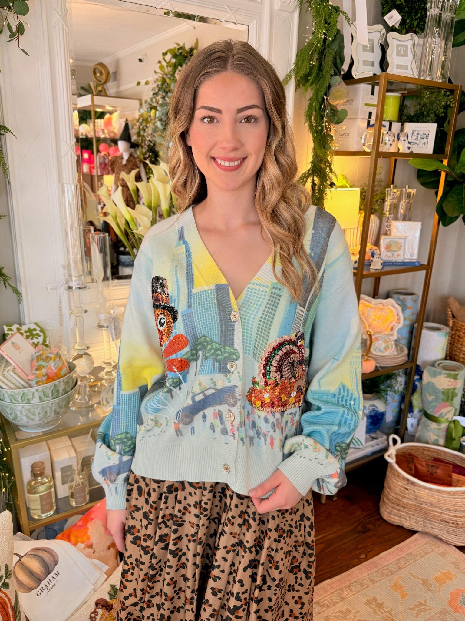 Multi Thanksgiving Parade Button Up Cardigan | Queen of Sparkles