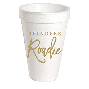 Gold Reindeer Roadie Styrofoam Cups