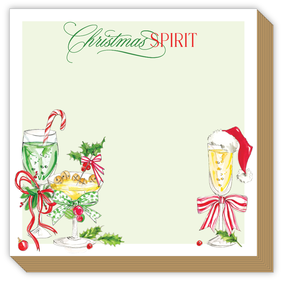 Christmas Spirit Red and Green Cocktails Luxe Notepad