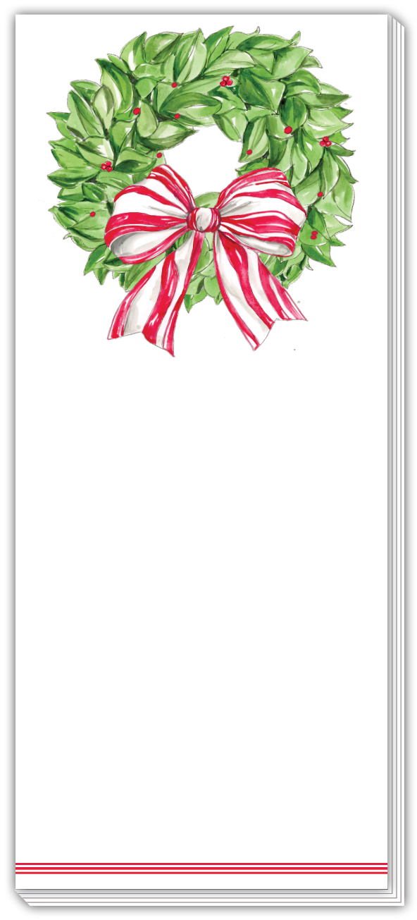 Christmas Wreath with Berried Skinny Notepad