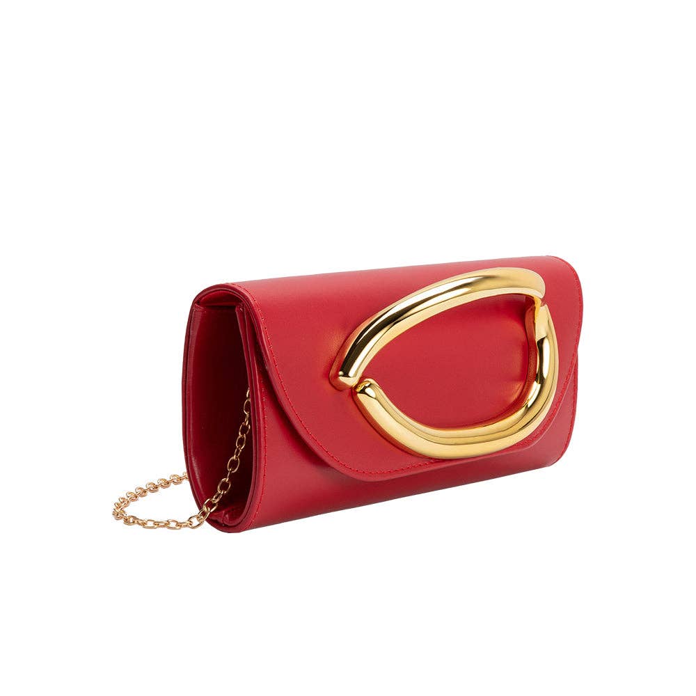 Cosima Red Vegan Leather Crossbody Bag