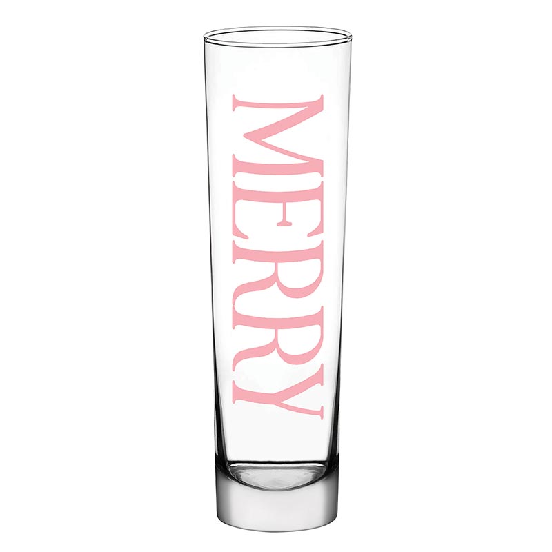 Flat Champagne Glass - Merry Merry Merry