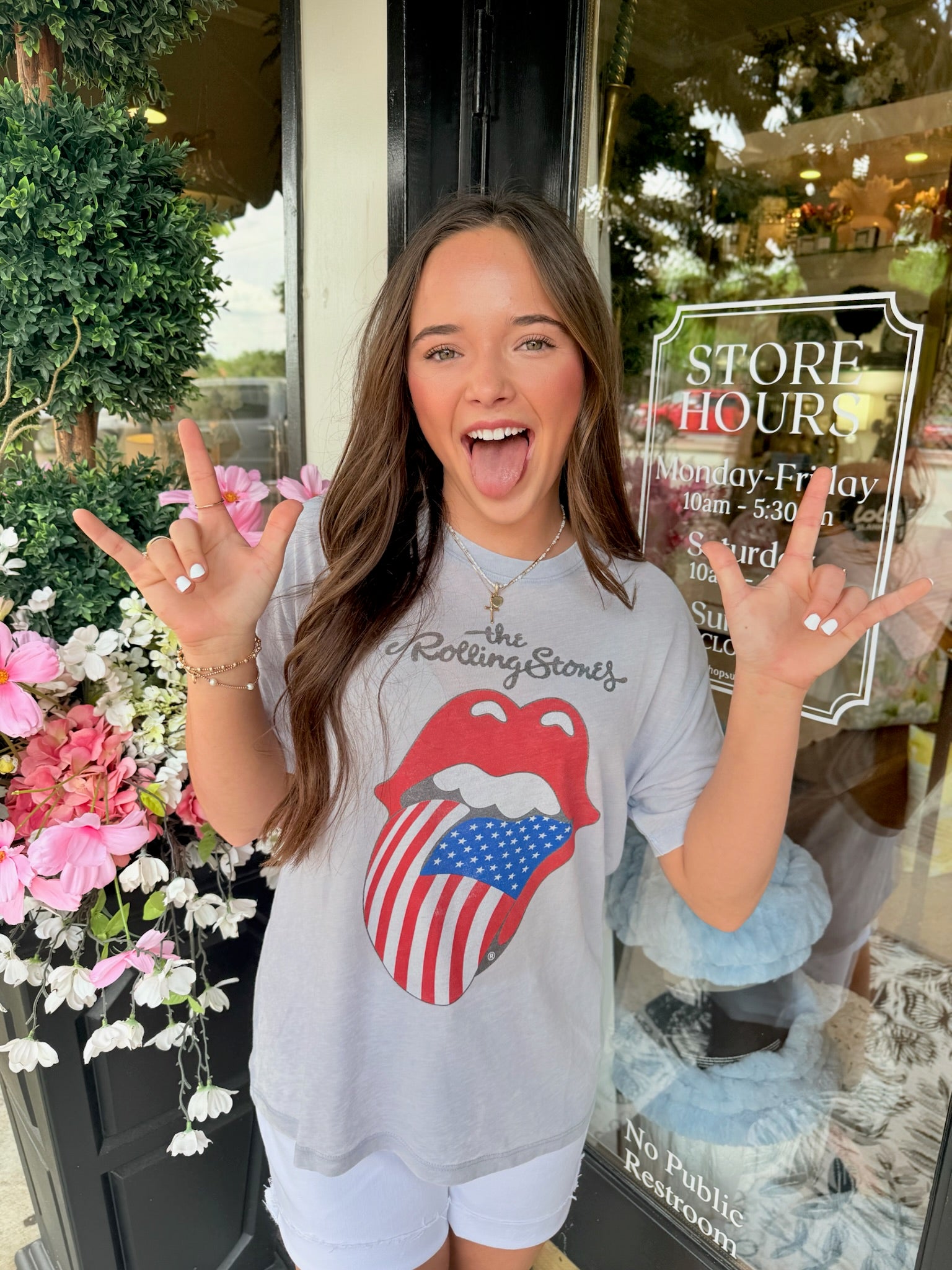 Rolling Stones Flag Tongue Burnout BF Tee | Daydreamer
