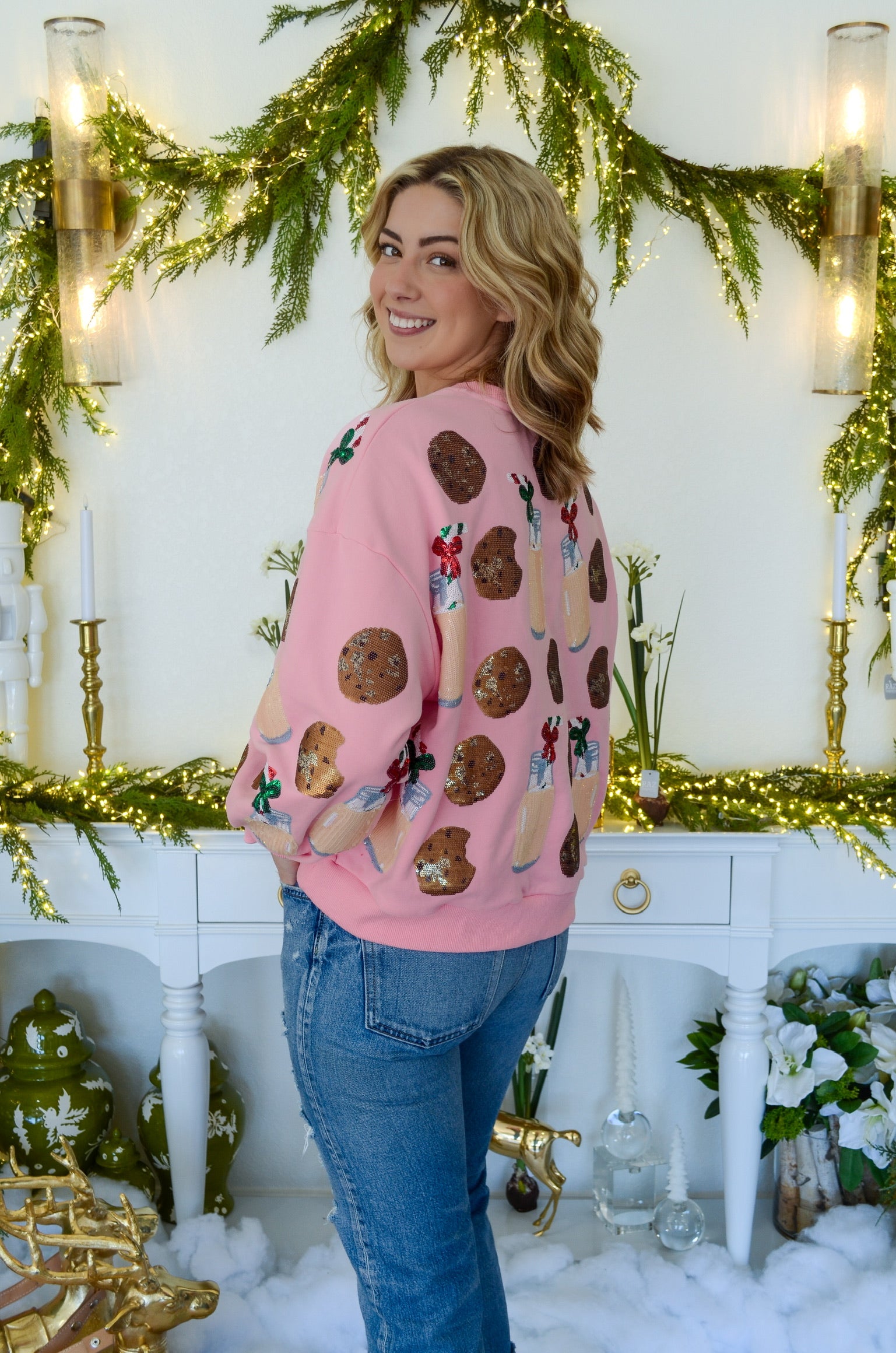 Light Pink Milk & Cookies Sweatshirt | Queen of Sparkles