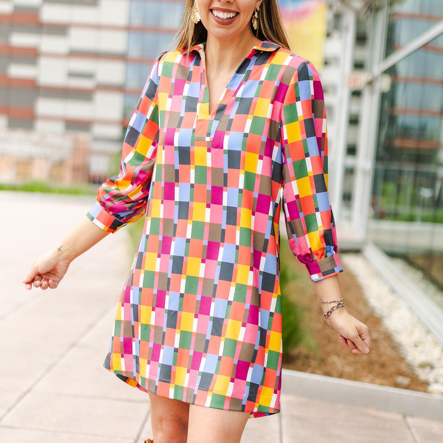 Charlee Check Me Out Multi Dress | Michelle McDowell