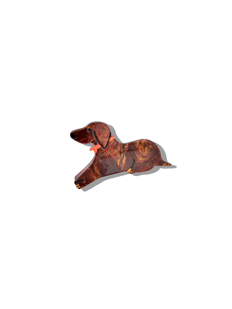 Hand-painted Dachshund Claw Hair Clip | Solar Eclipse