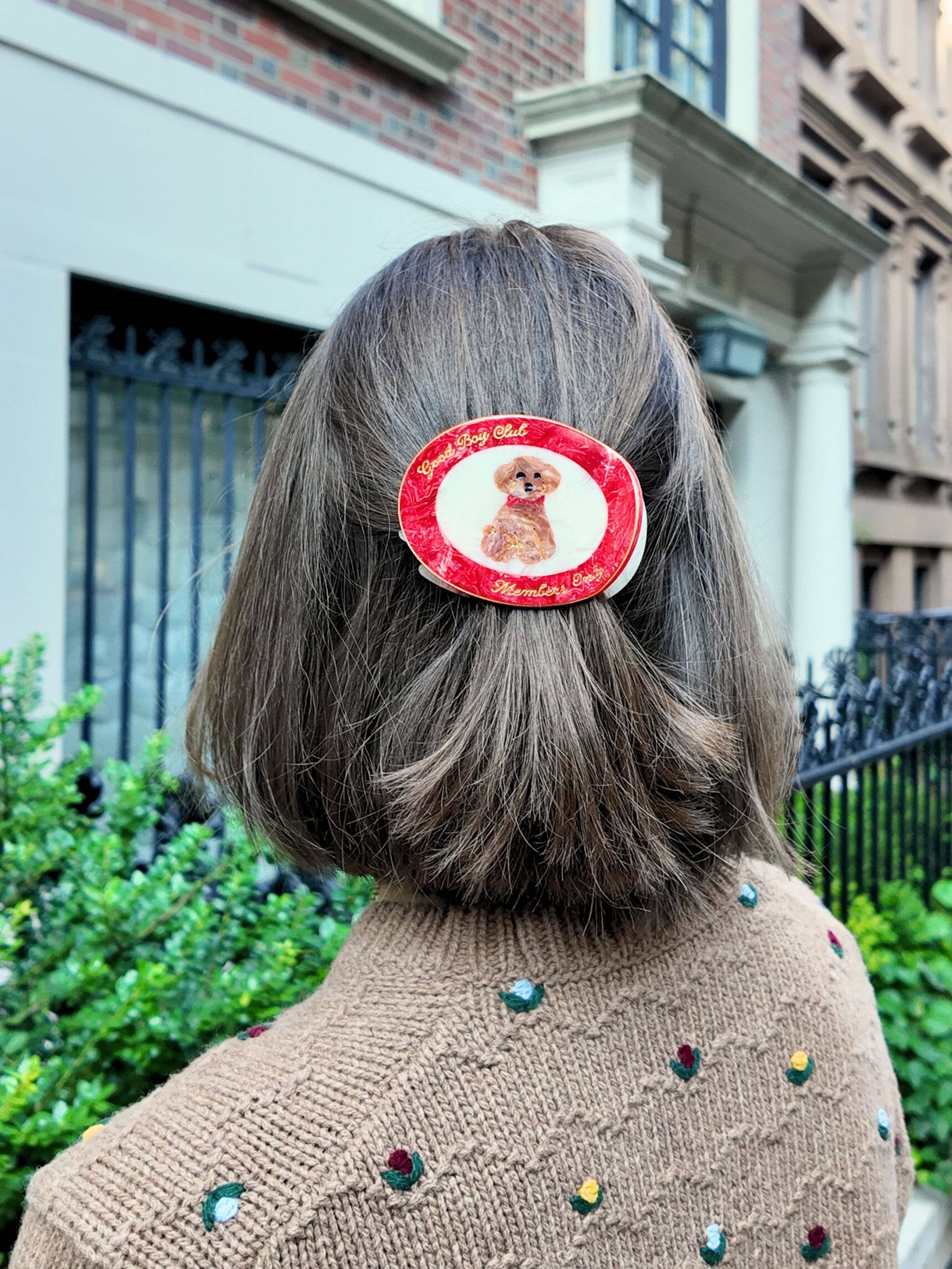 Hand-Painted Good Boys Club Lay Down Claw Clip | Solar Eclipse