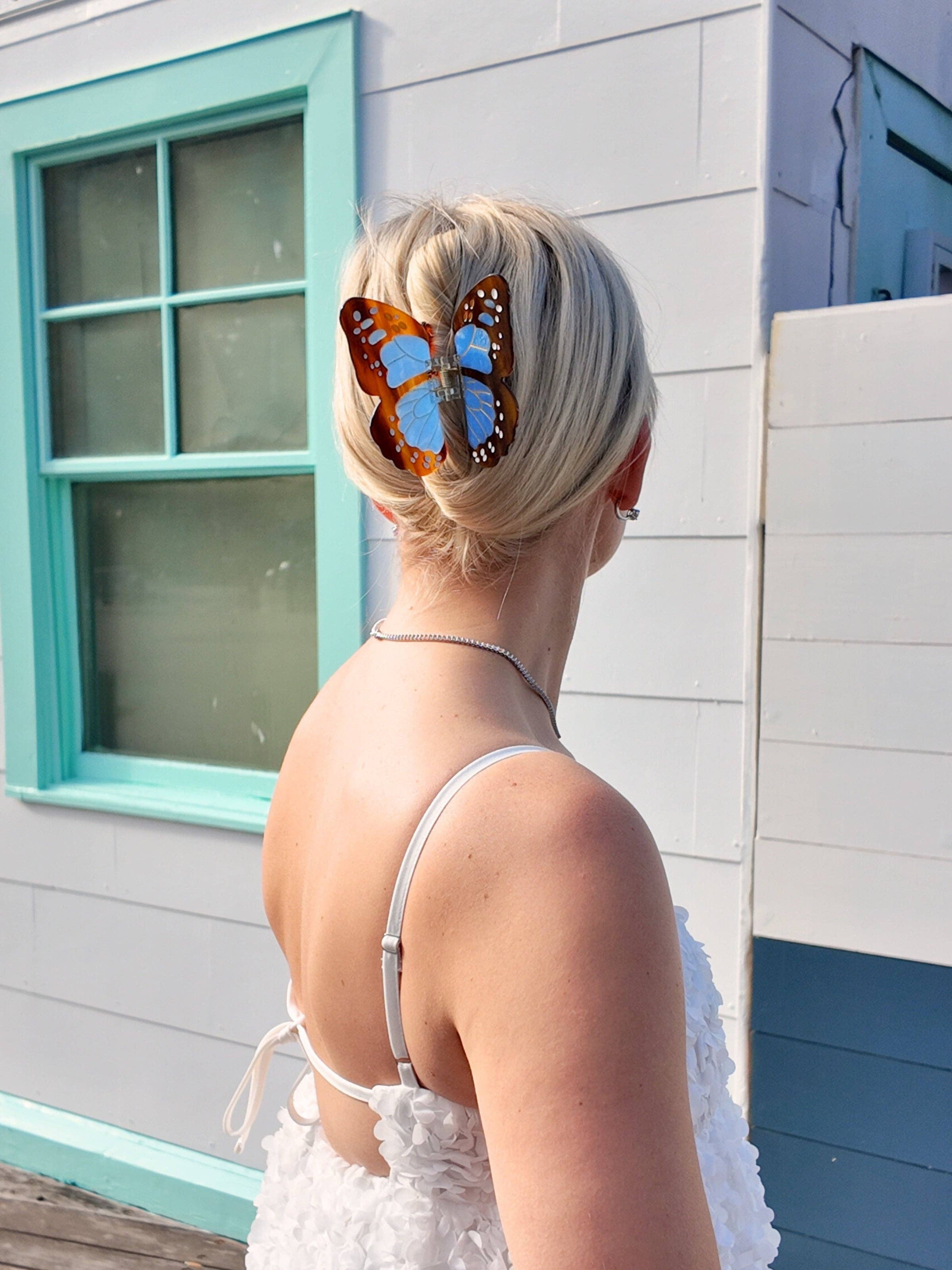 Hand-painted Boho Monarch Claw Hair Clip | Solar Eclipse