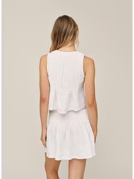Sleeveless Pintuck Top - White | Bella Dahl