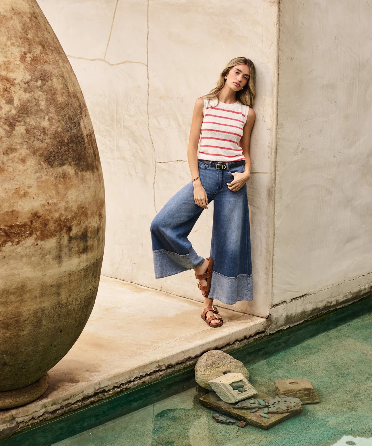 Blake Crop Wide Leg w/Hem Detail | KUT