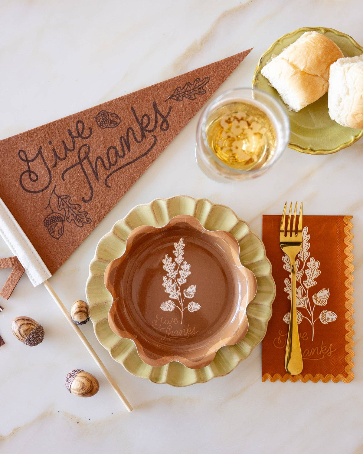 Acorns Give Thanks Dinner Napkin