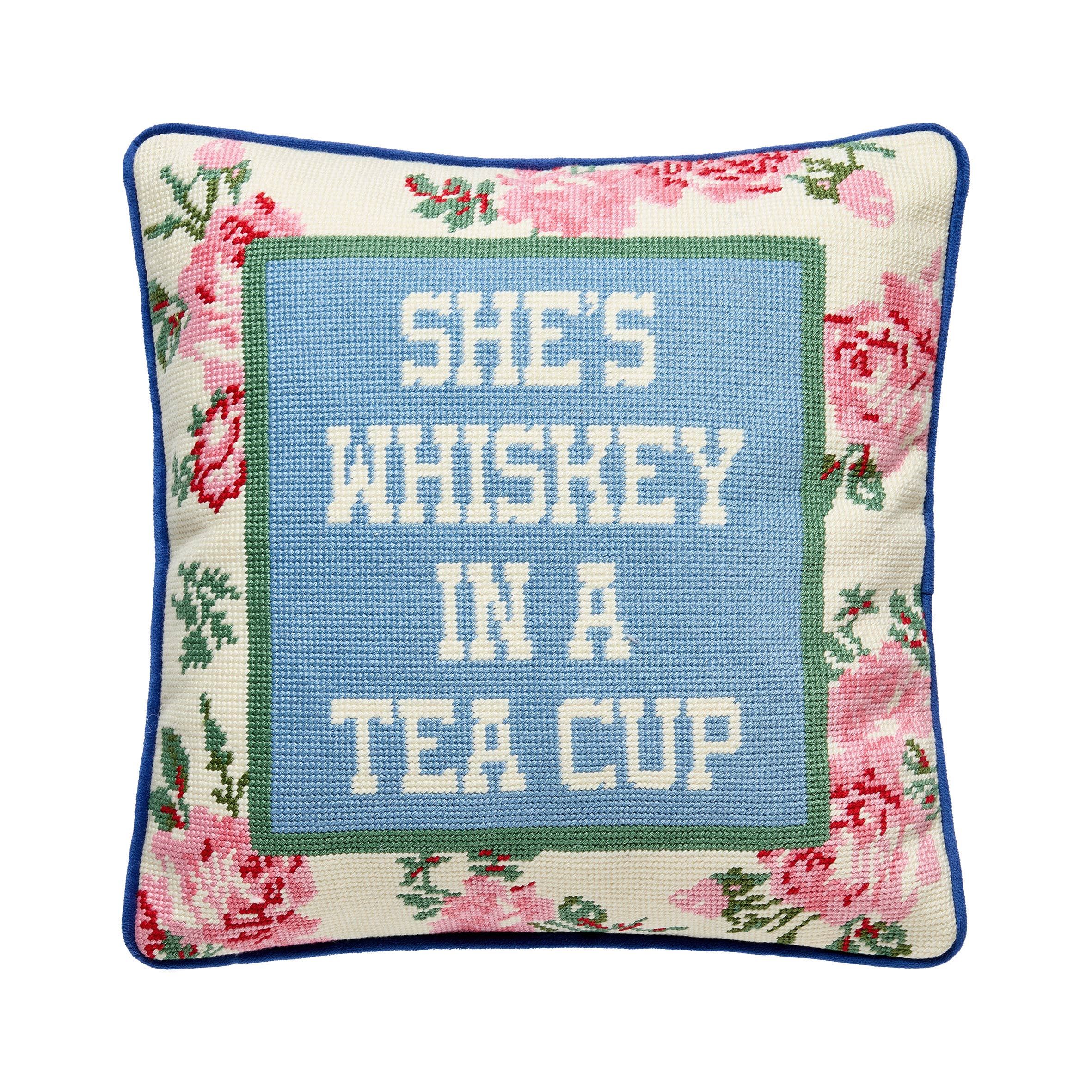 She's Whiskey Embroidered Pillow