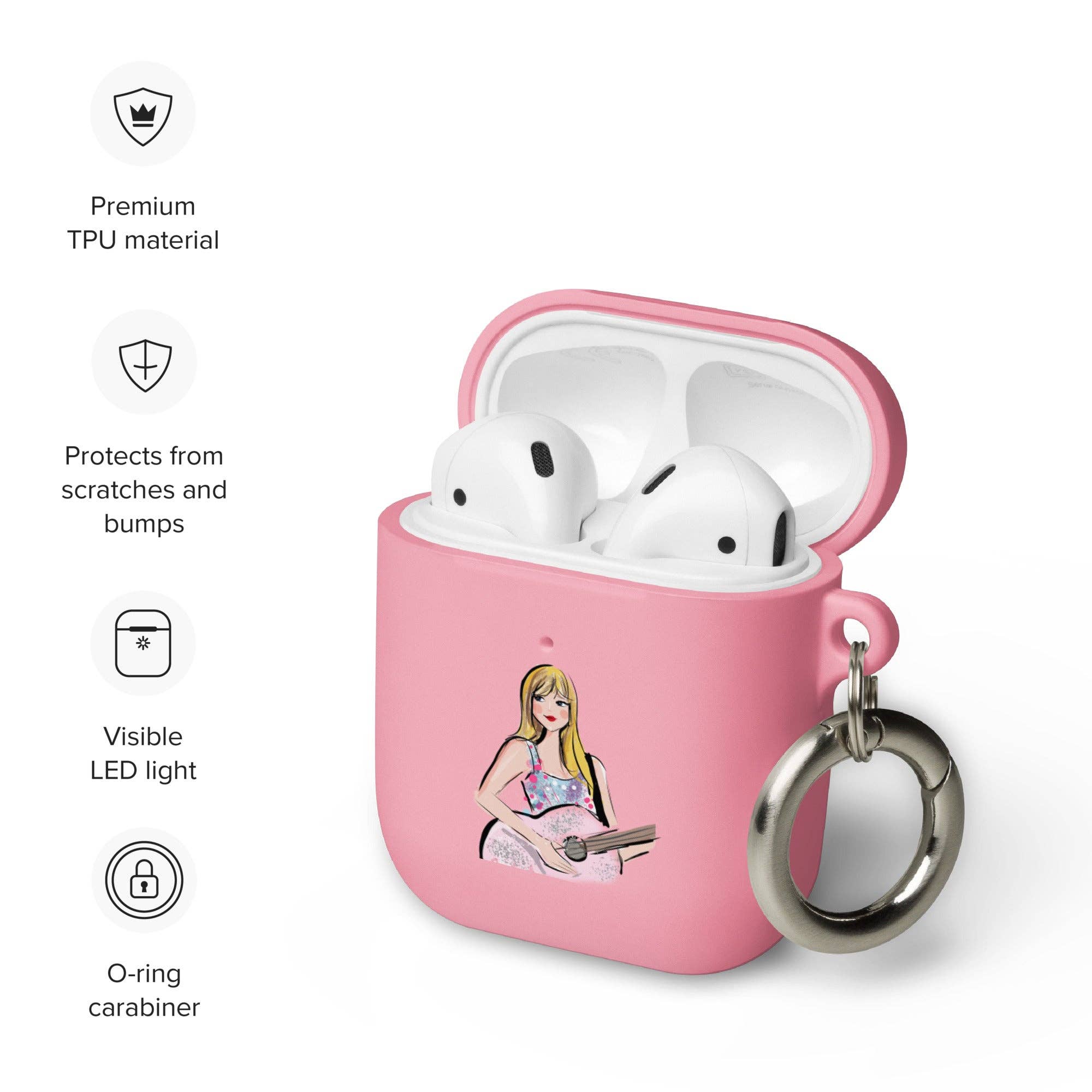 Taylor Swift Eras Tour Lover Rubber Case for AirPods®: Pink