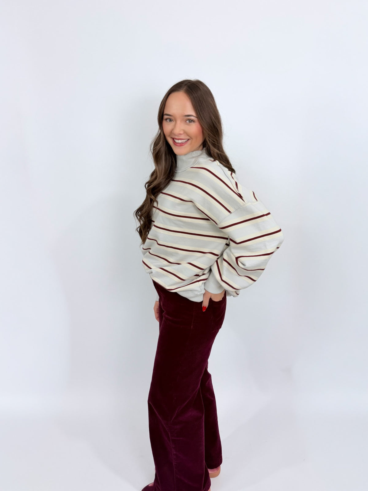 Meg Corduroy Wide Leg Pant - Dark Cherry | Kut From The Kloth