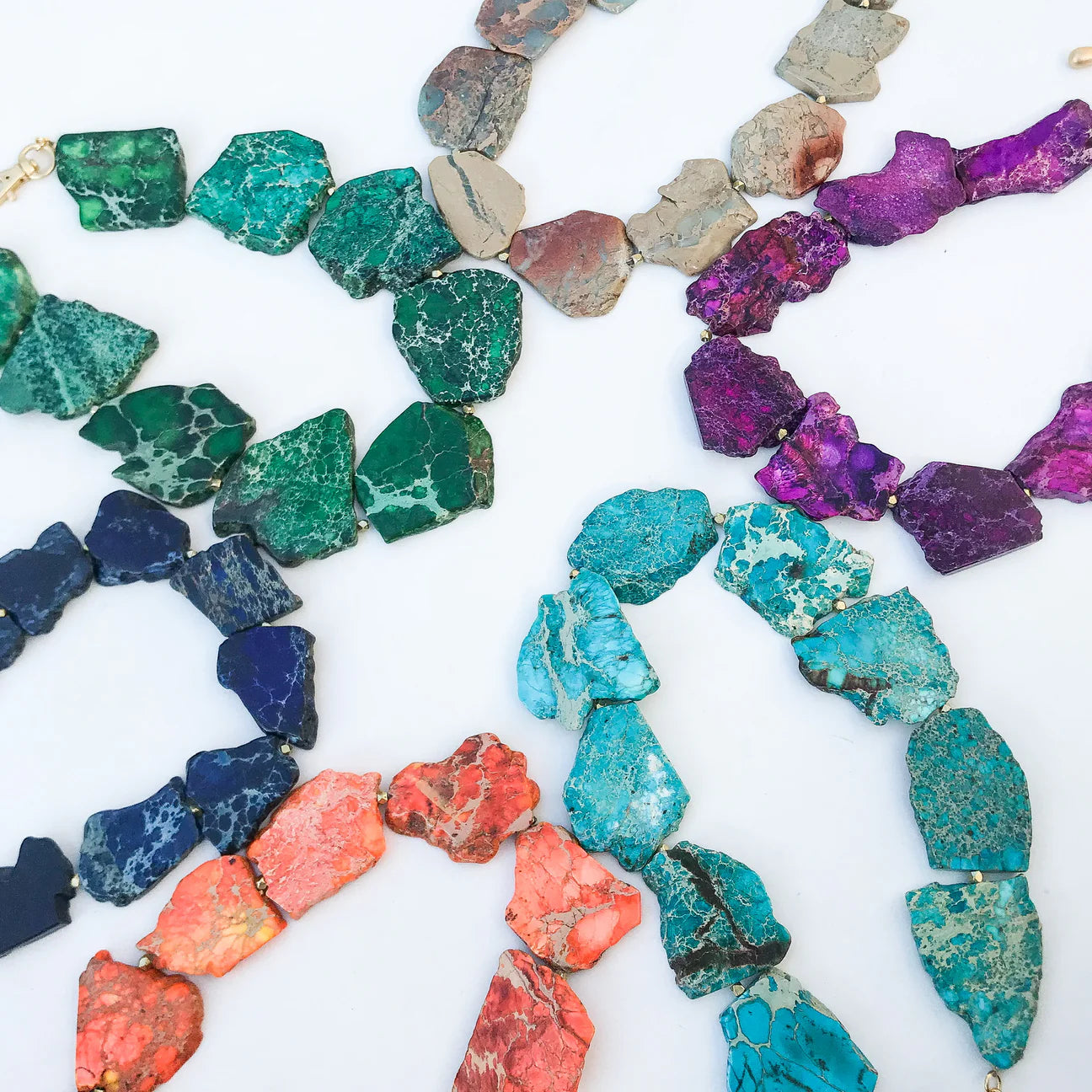Jasper Gemstone Slab Necklace (18")