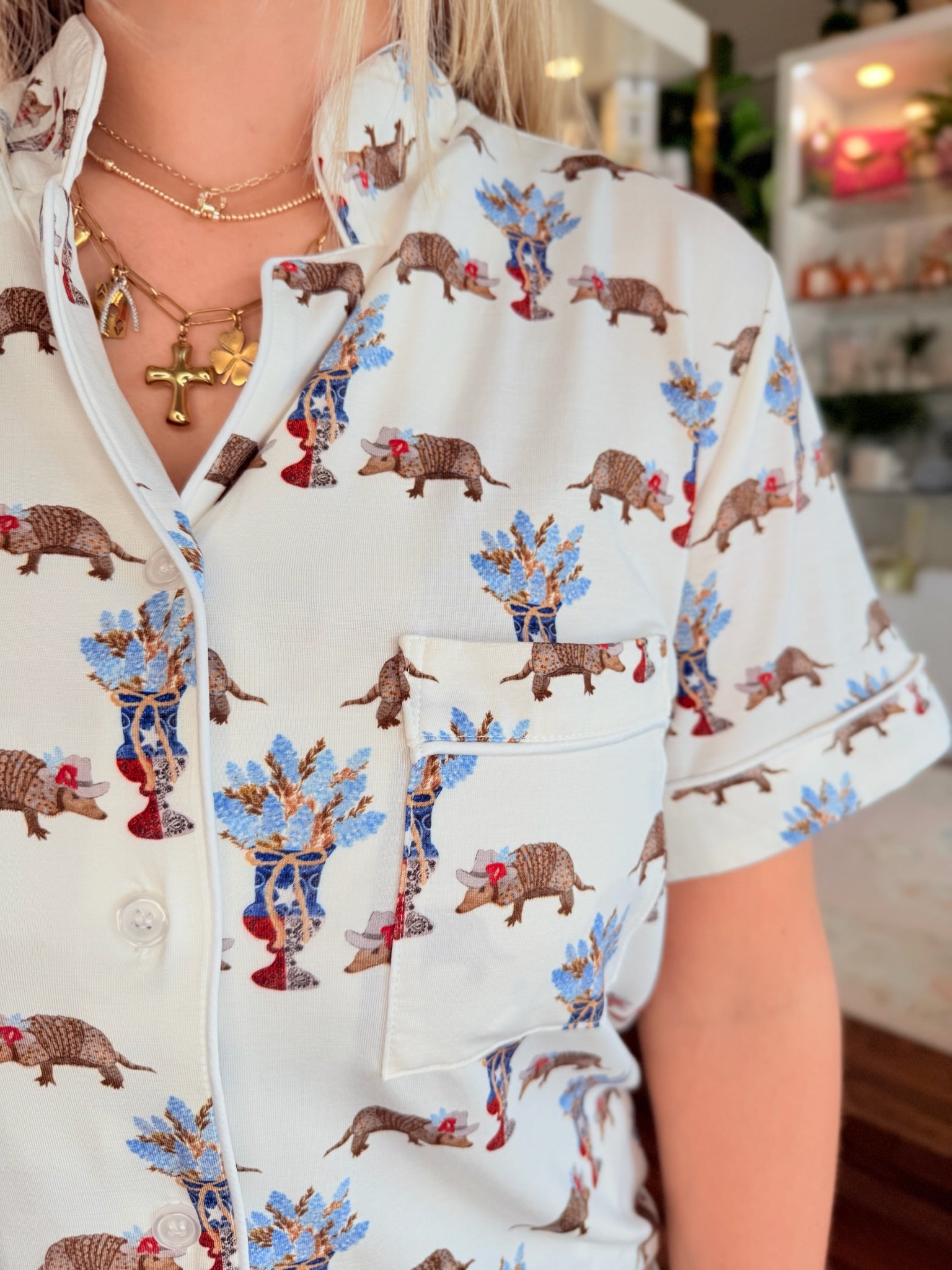 Texas Armadillo Heirloom Pajamas Shorts Set | Sorority and Sisterhood