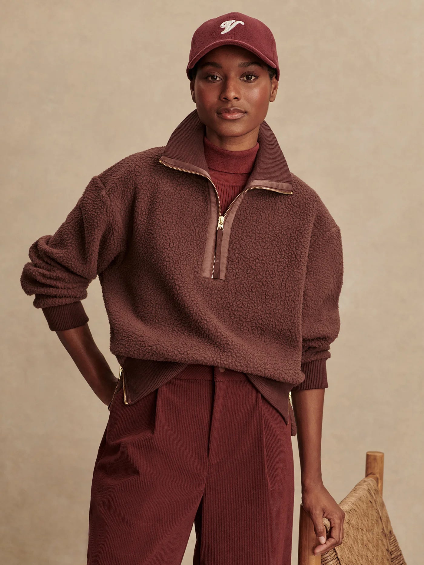 Roselle Half Zip Fleece - Deep Mahogany | Varley