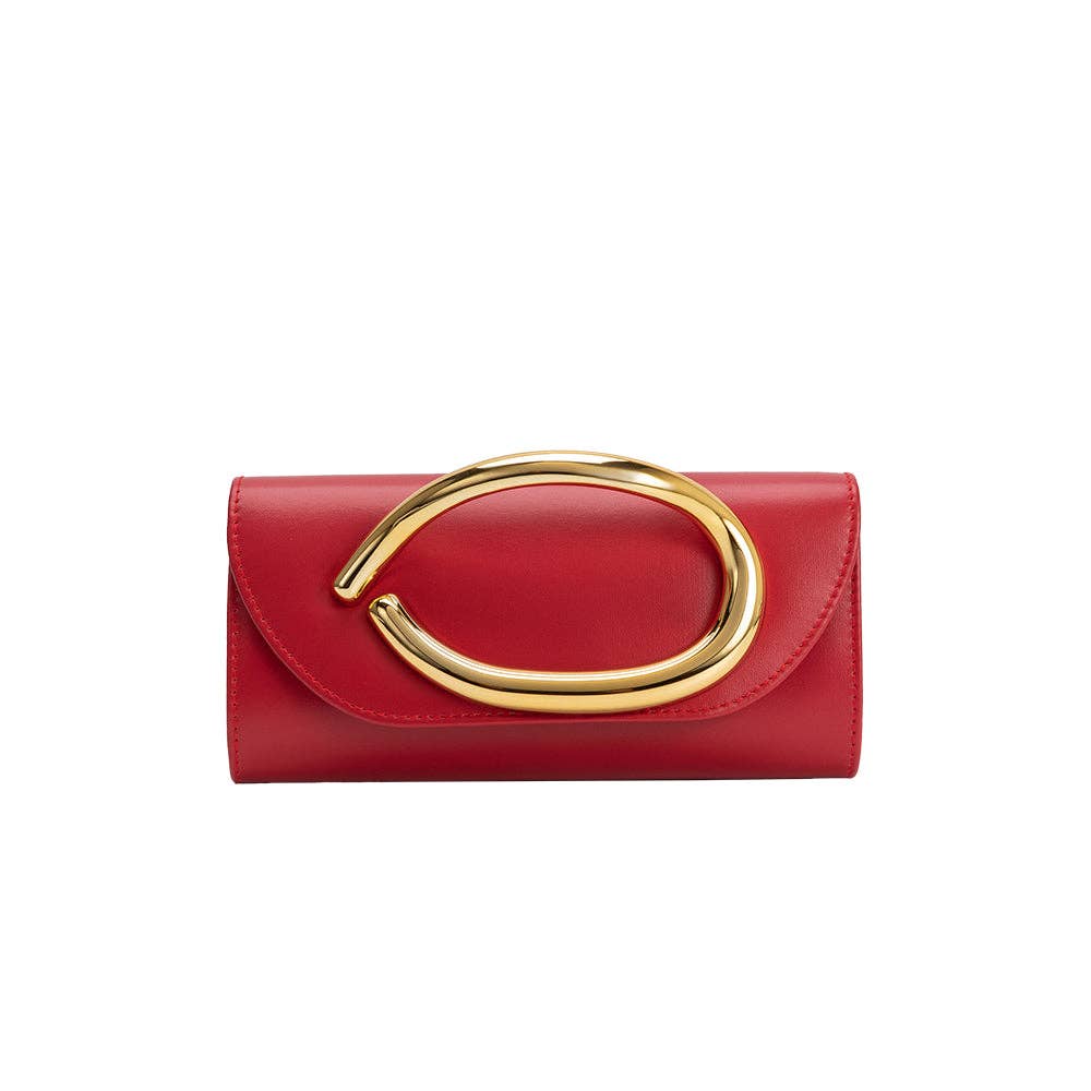 Cosima Red Vegan Leather Crossbody Bag