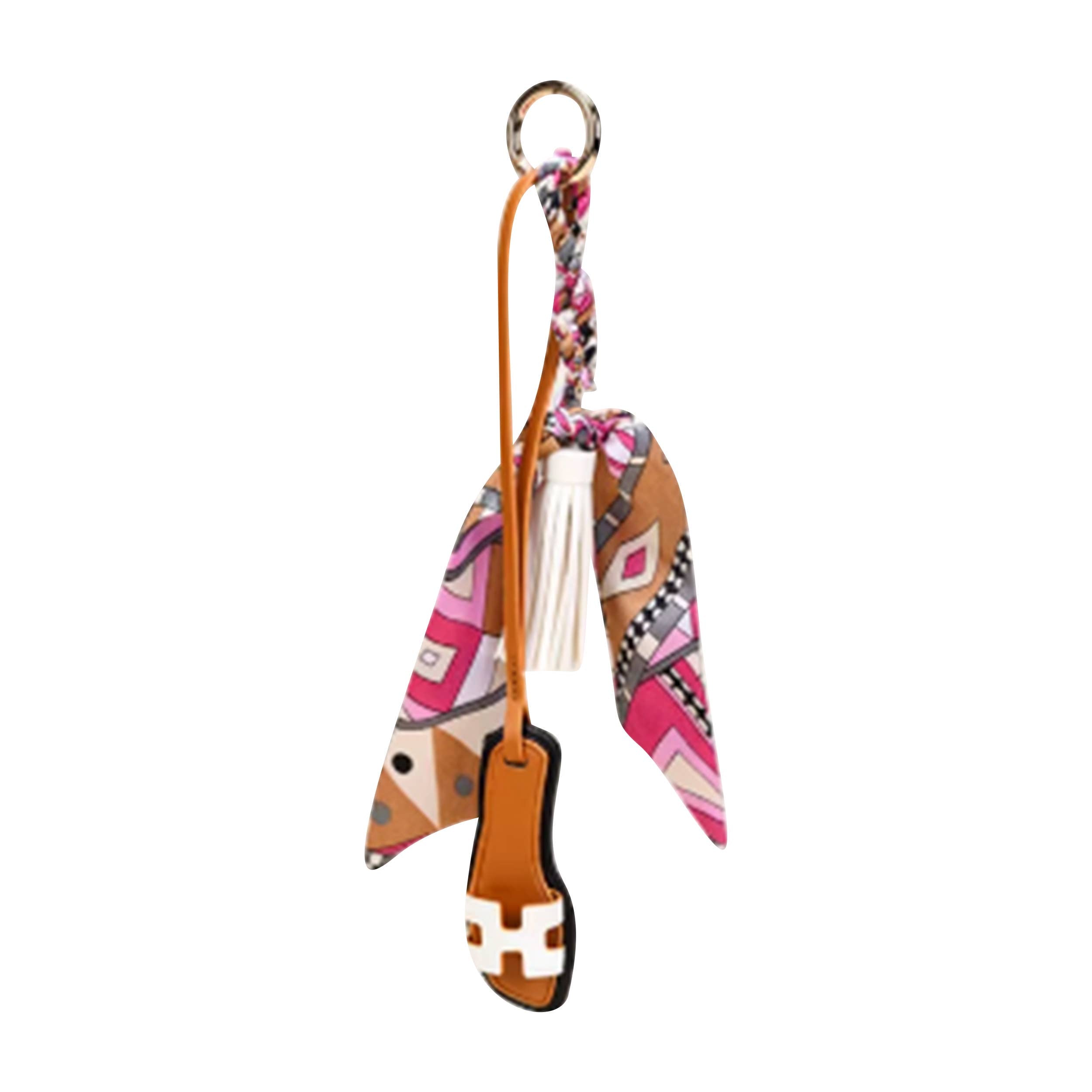Designer Sandal w/ Scarf Bag Charm