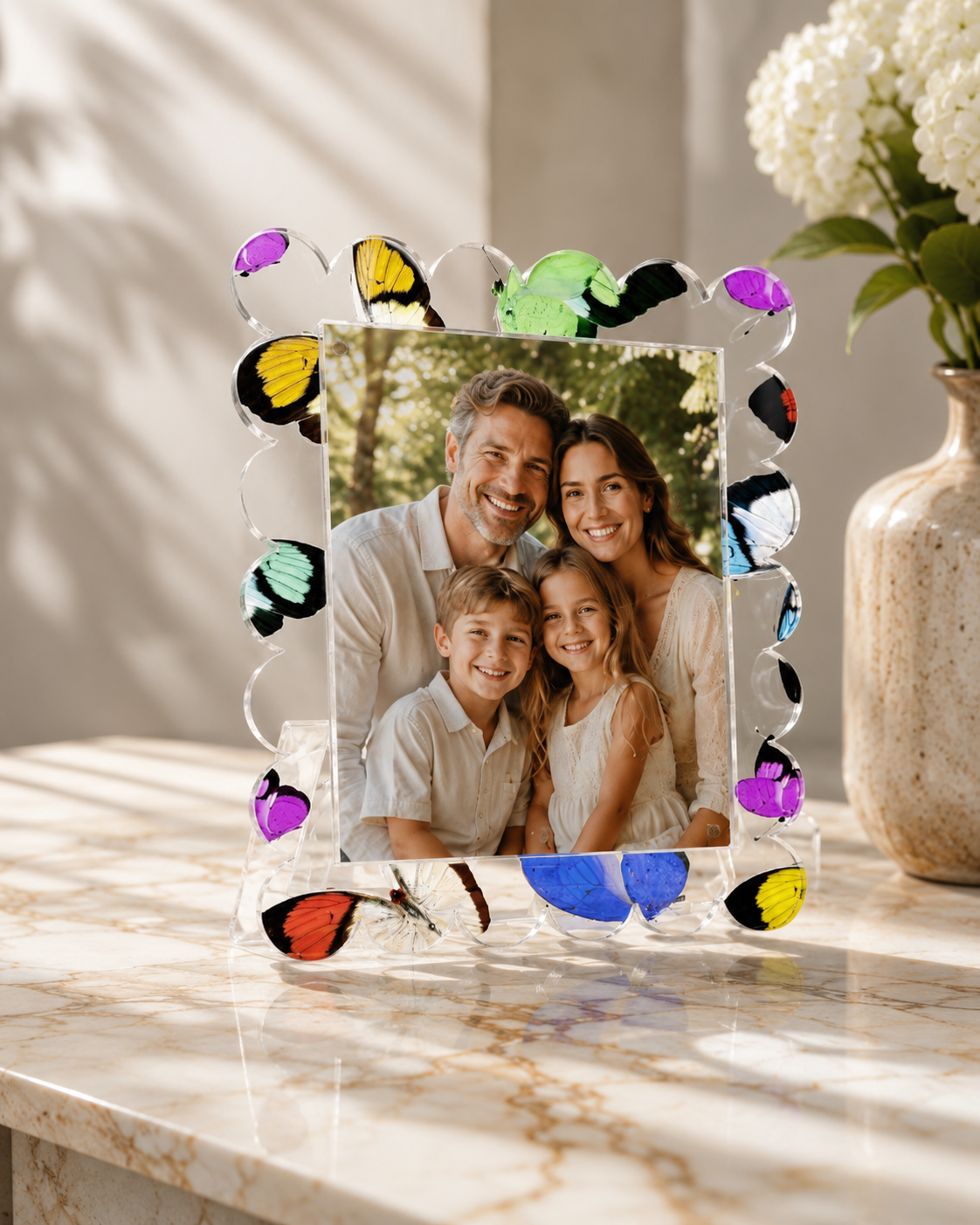 Butterflies Acrylic Scallop Frame (7x9)