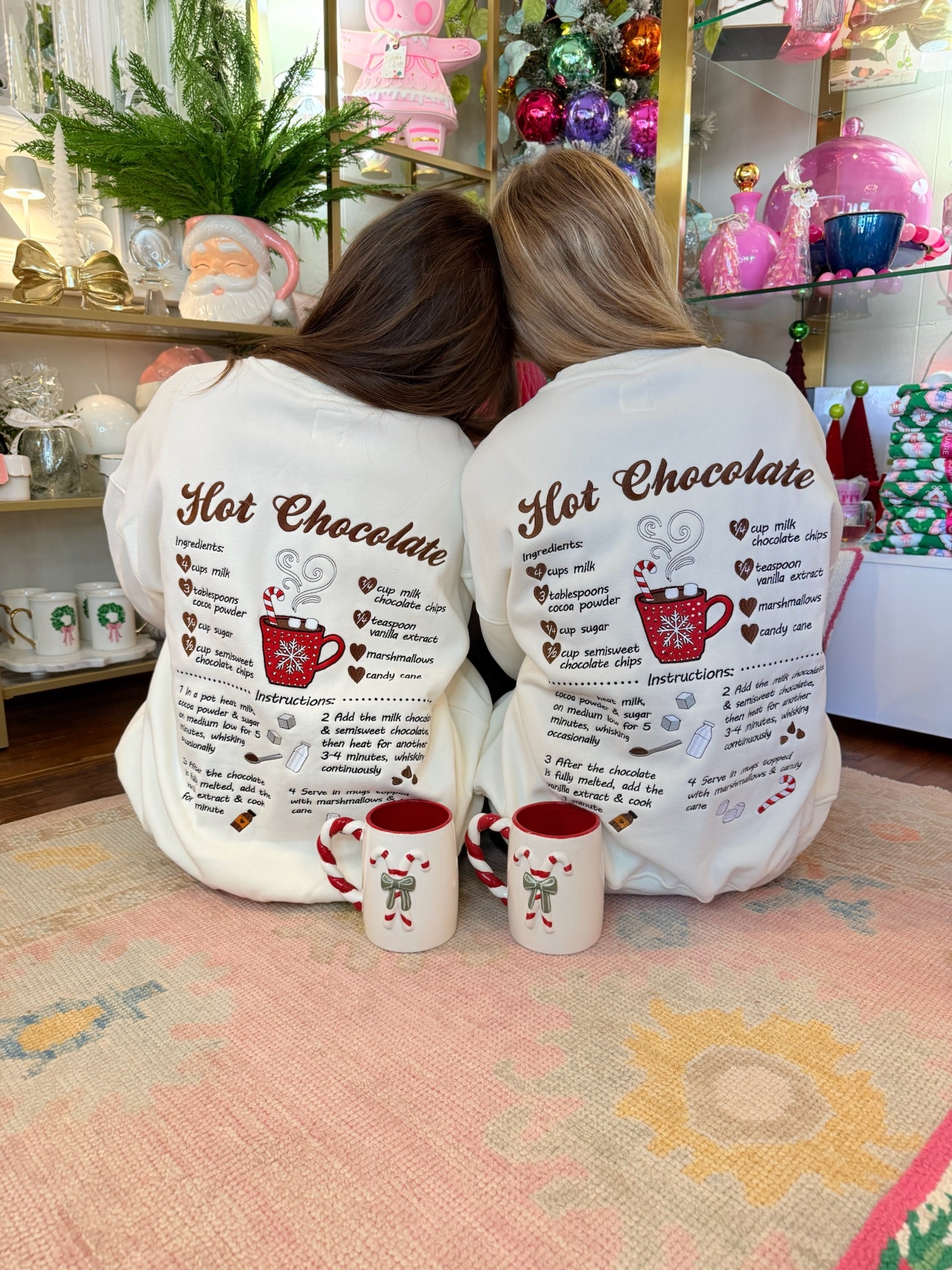 Hot Chocolate Recipe Embroidered Sweatshirt