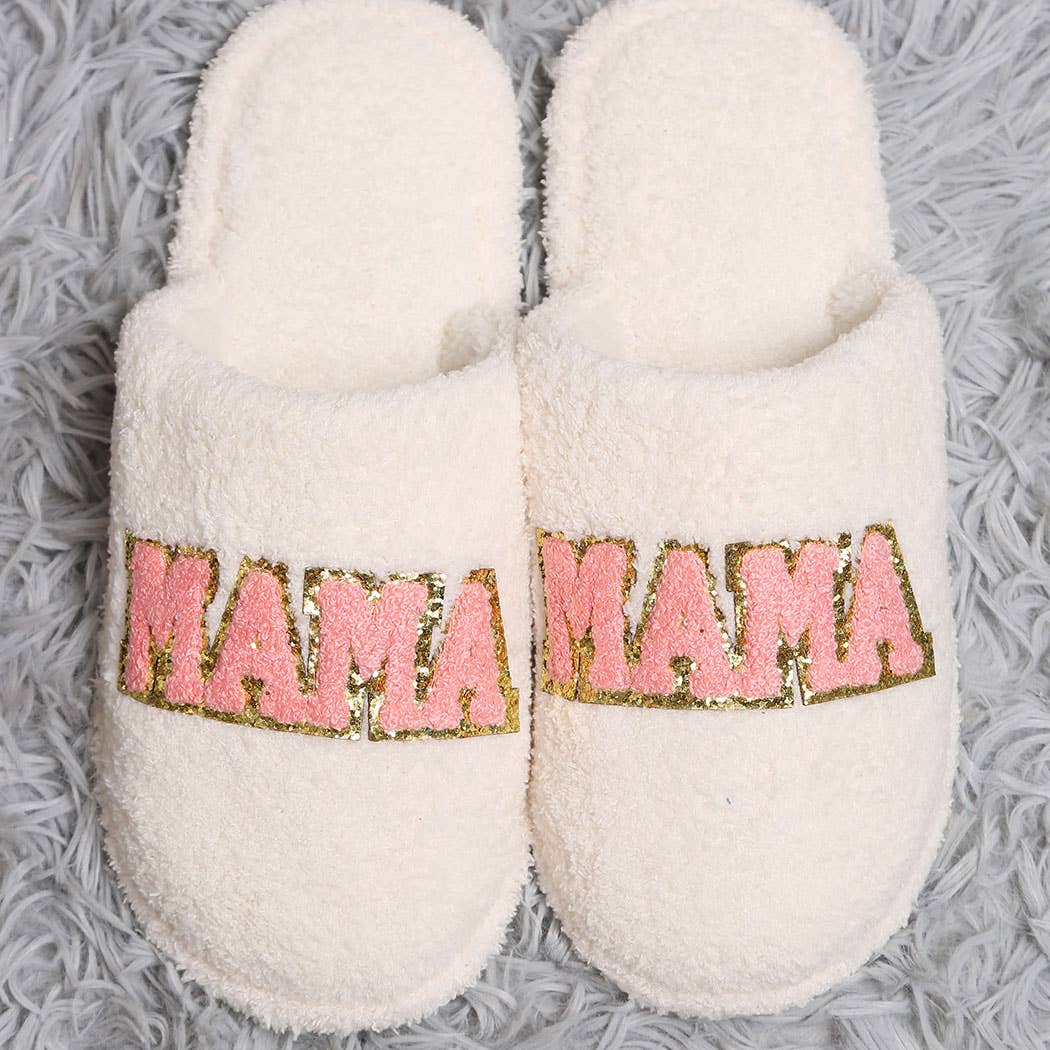 MAMA Chenille Patched Home Slippers