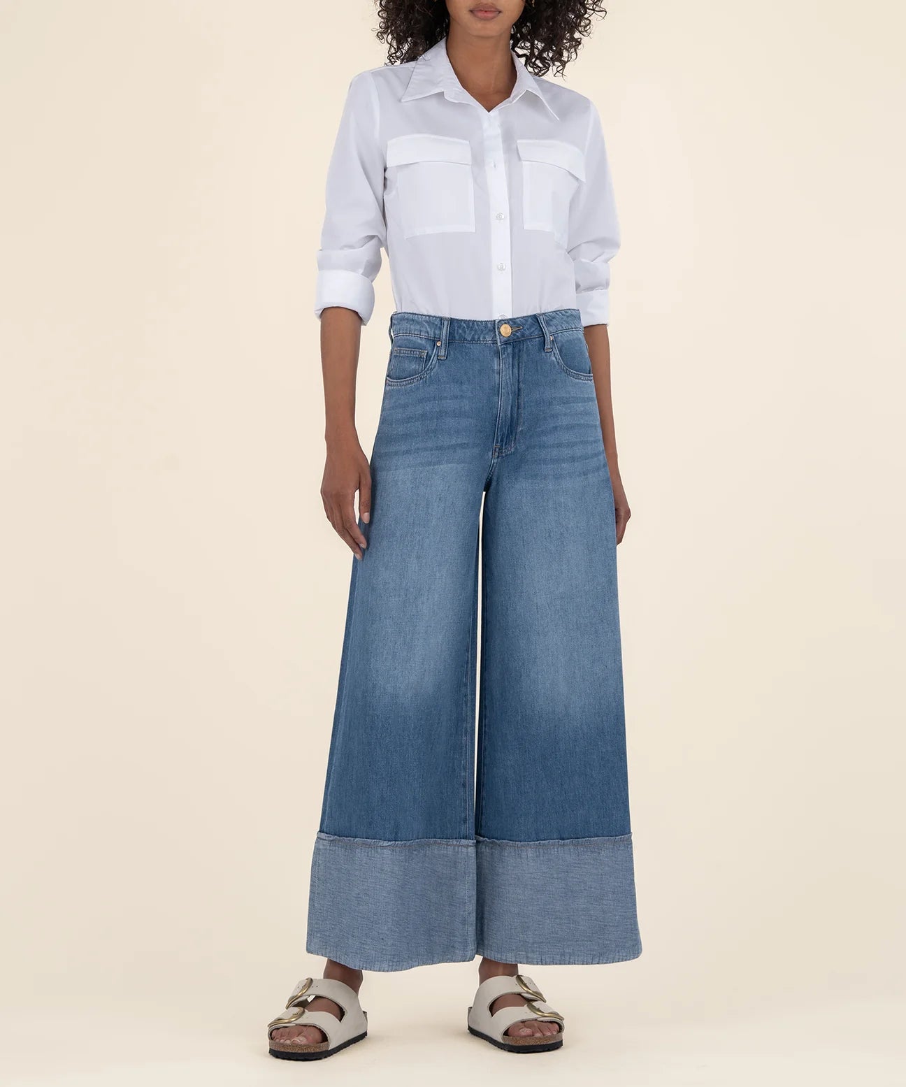 Blake Crop Wide Leg w/Hem Detail | KUT
