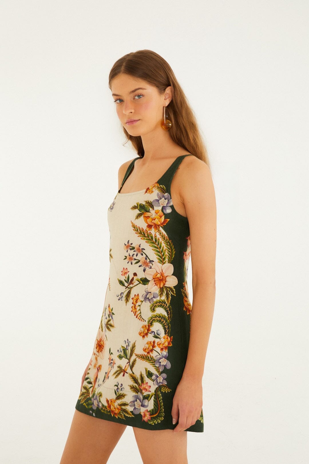 Sand Nature Square Neck Mini Dress | Farm Rio