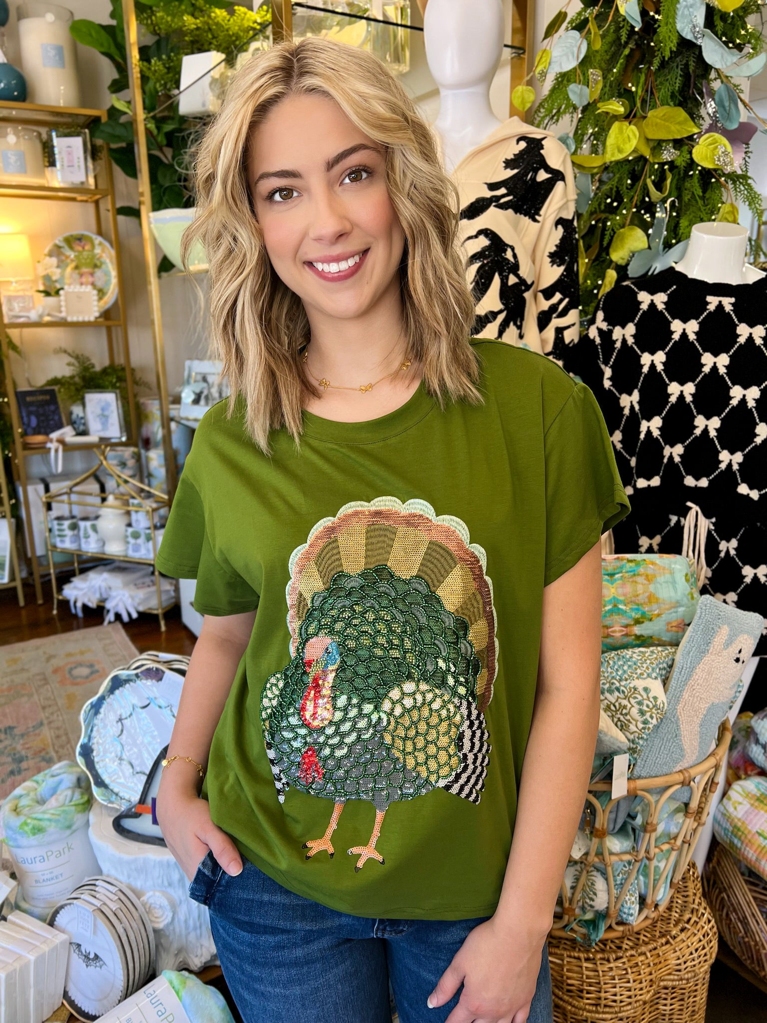 Olive Green Big Turkey Tee | Queen of Sparkles