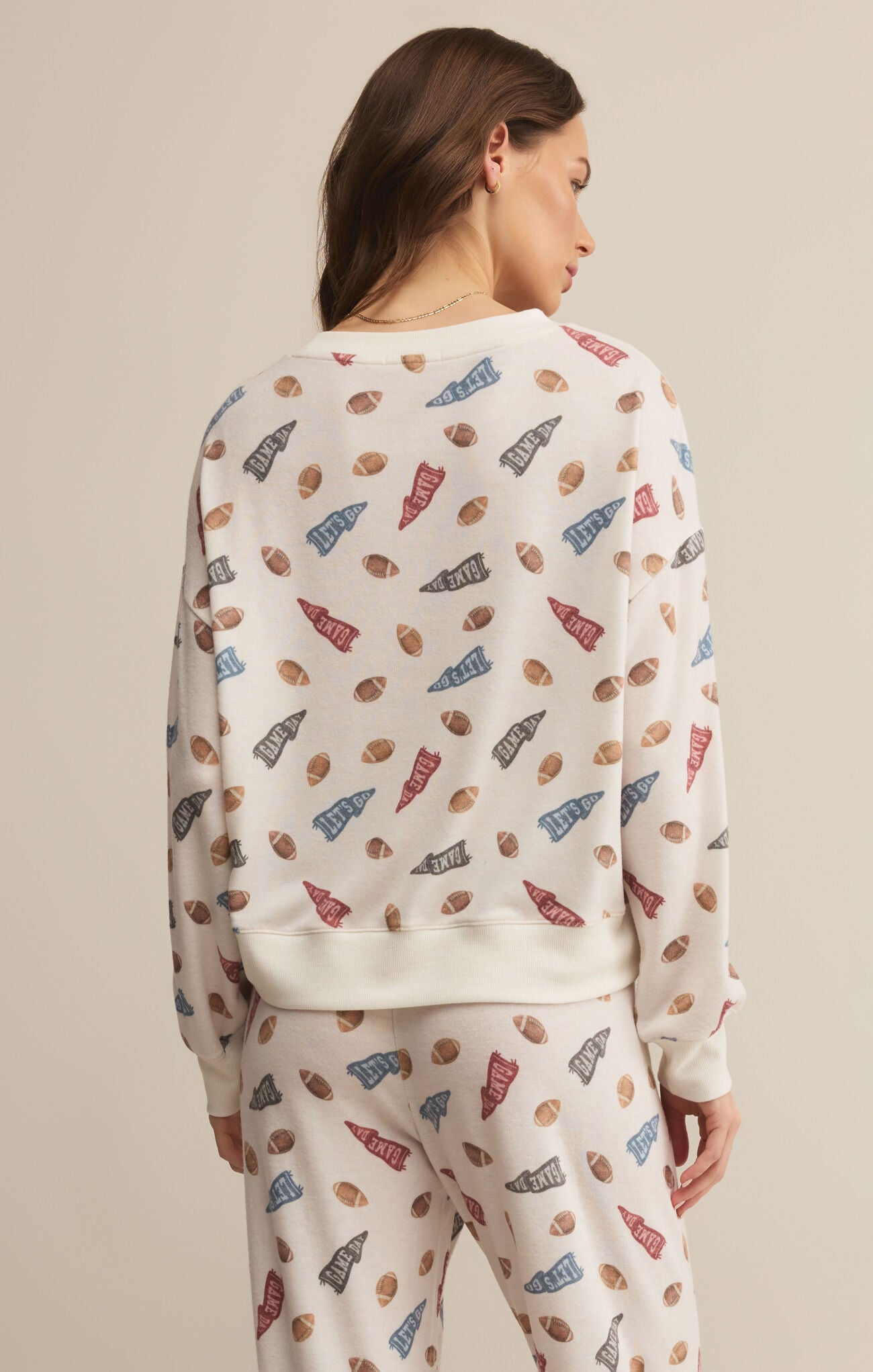 売れ筋商品|||ゲームデイ カットソー トップス レディース Women's White ia Southern Eagles Good Vibes Premium Fleece Drop Shoulder Pullover Sweatshirt White Elle Let's Go Top | Z Supply